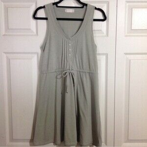ALTAR'D STATE Size Medium Green Fit & Flare Dress Crochet Trim Drawstring Waist